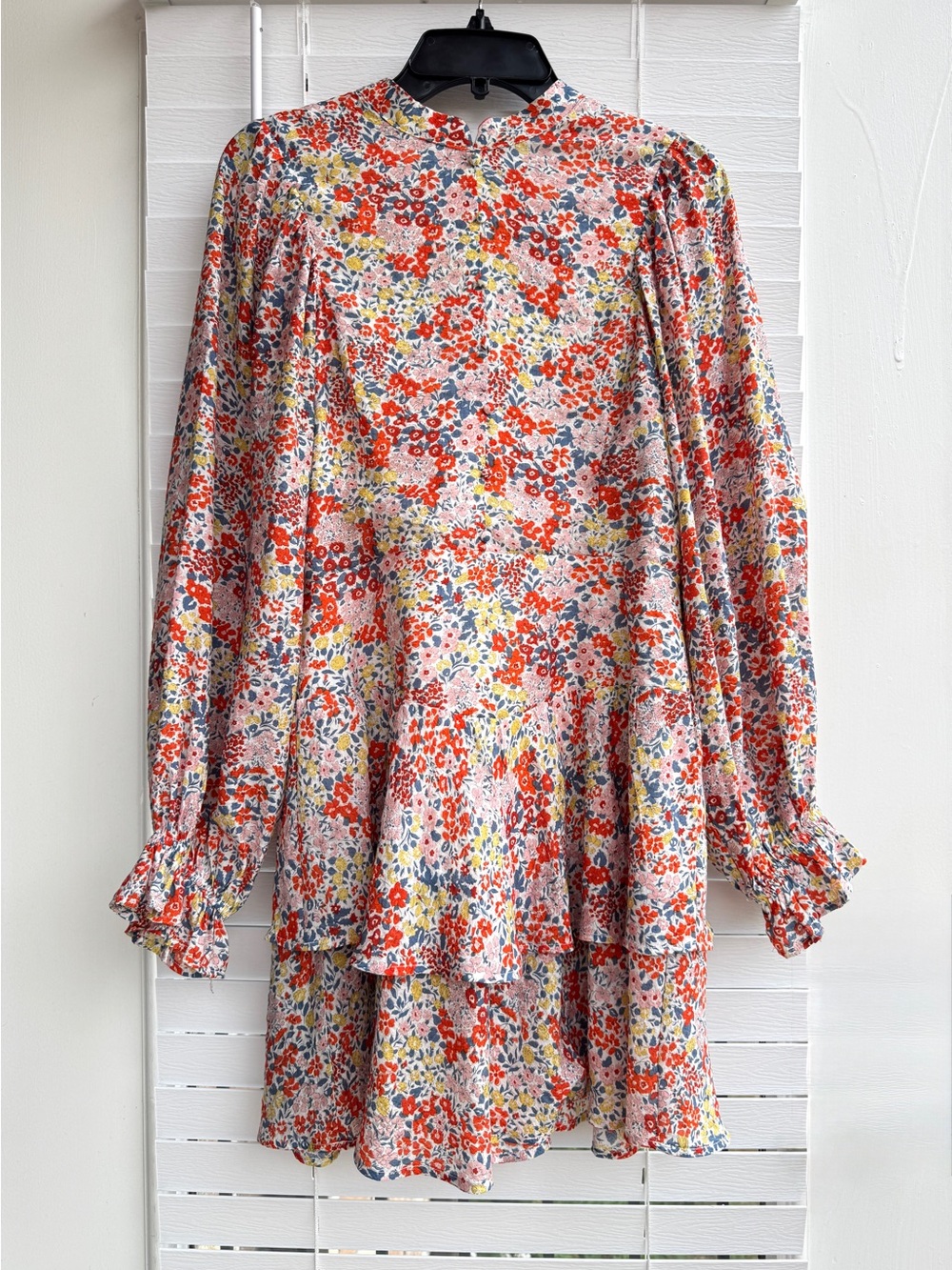 Karlie Floral Tiered Mini Dress Size M Puff Sleeve Ruffle Boho Cottagecore